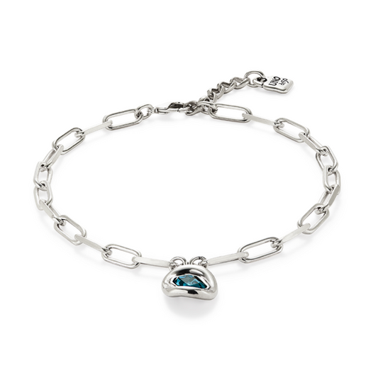 Uno Silver Blue Pendant Necklace