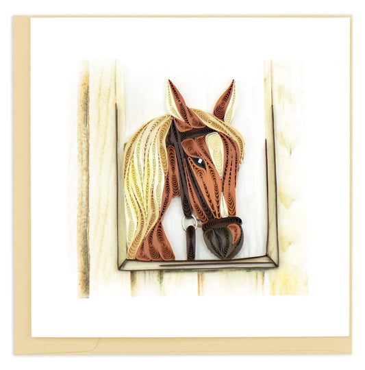 Quilling Card Horse in Stable