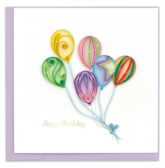 Quilling Card Colorful Balloon Bunch