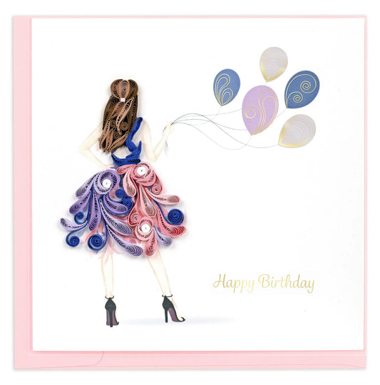 Quilling Card Fashion Birthday Girl