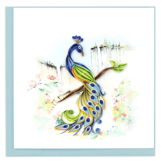 Quilling Card Posing Peacock