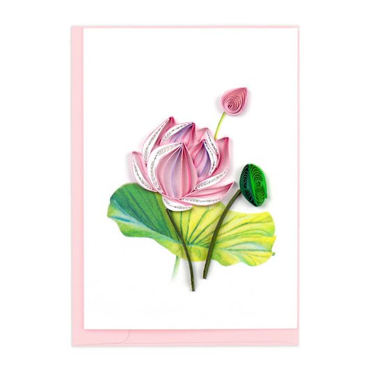 Quilling Card Mini Pink Lotus