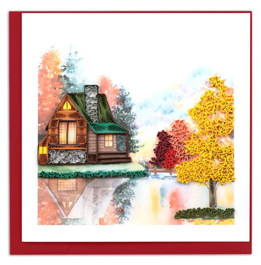 Quilling Card Cozy Autumn Cabin