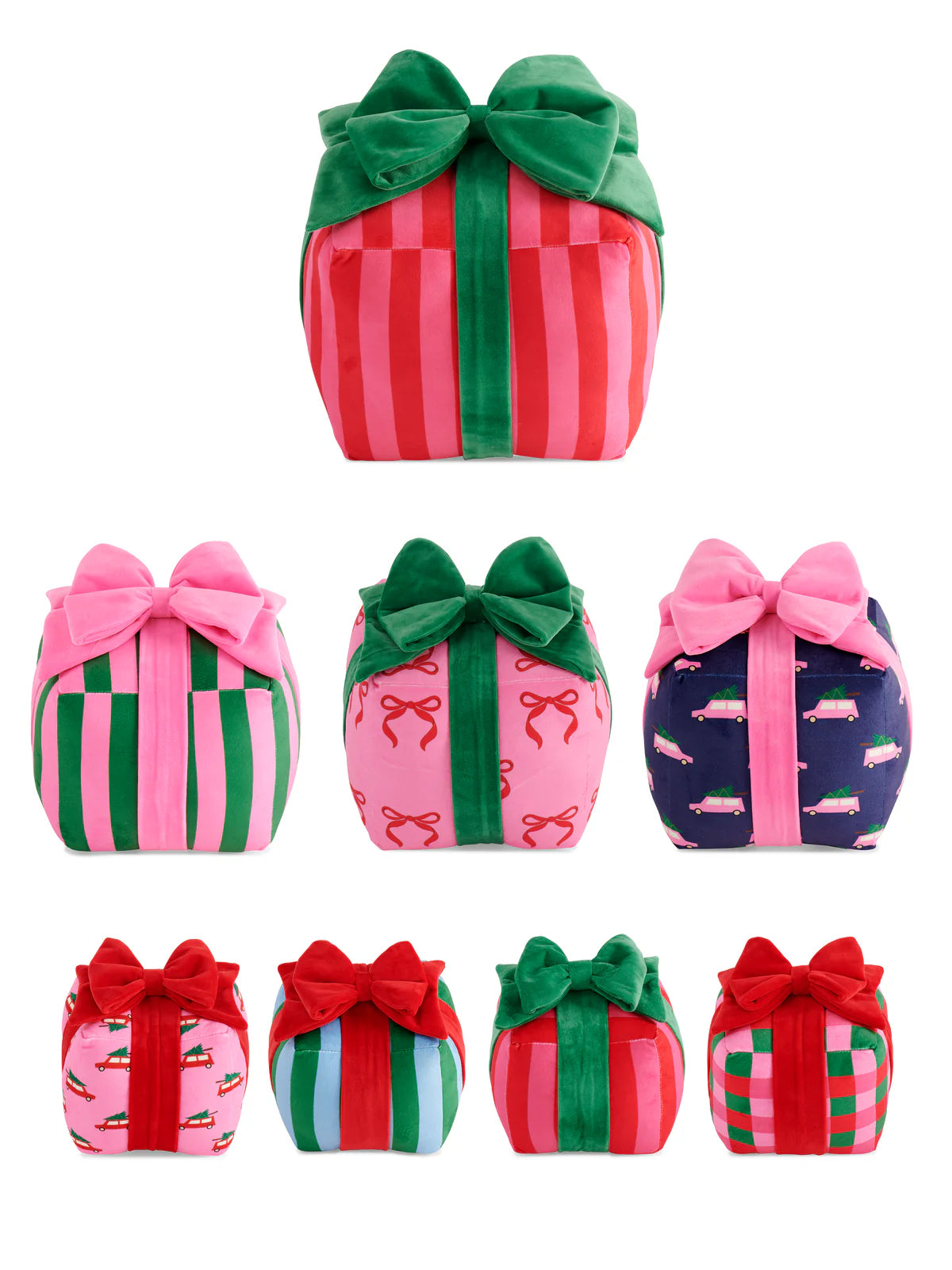 Holiday Patterned Gift Box Pillow