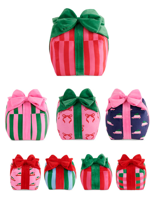 Holiday Patterned Gift Box Pillow