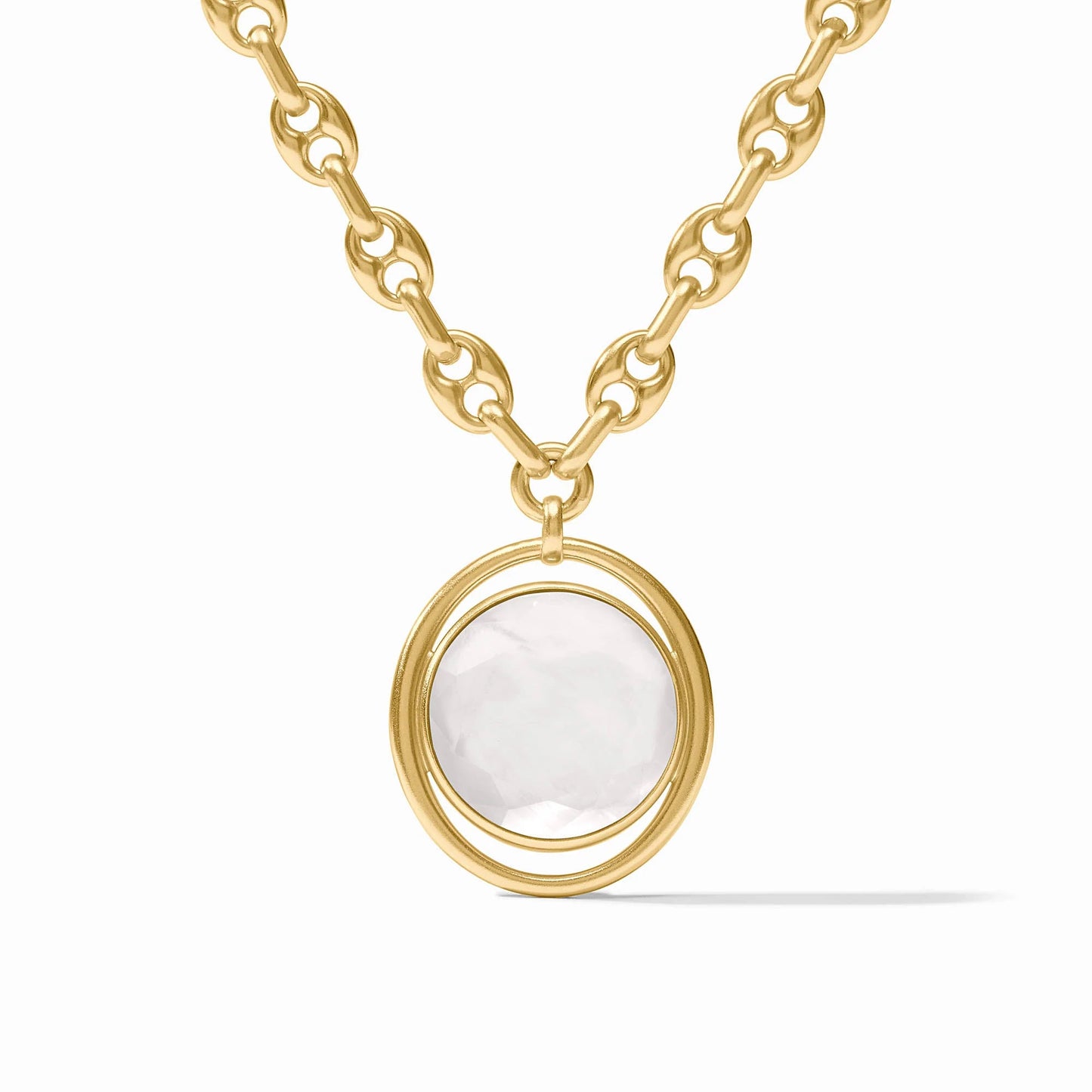 Julie Vos Laguna Statement Necklace Iridescent Clear Crystal