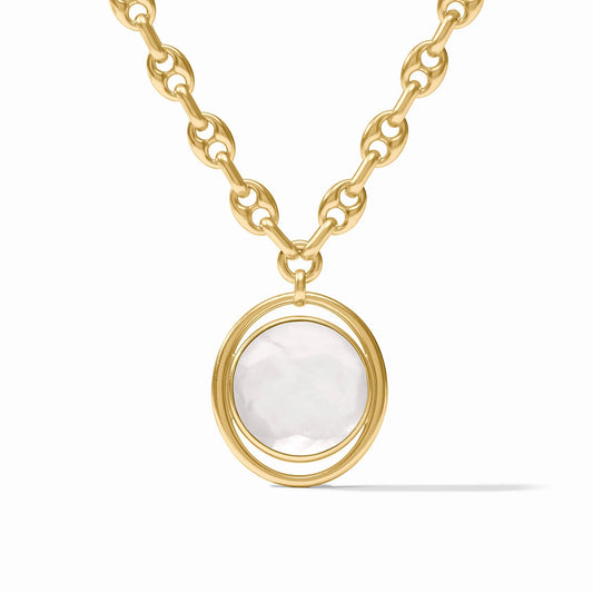 Julie Vos Laguna Statement Necklace Iridescent Clear Crystal