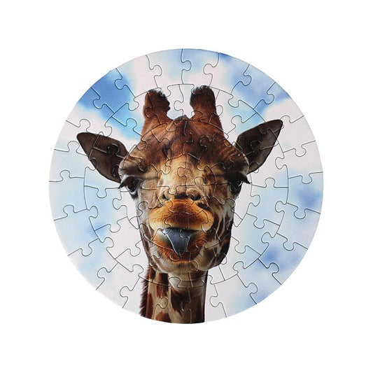Puzzle Round Giraffe, 56 pcs 11" x 3.5”x 4"