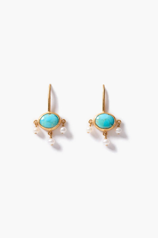 Chan Luu Della Drop Earrings Turquoise