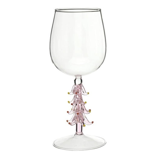 Tree Stem Wine Glass Pink