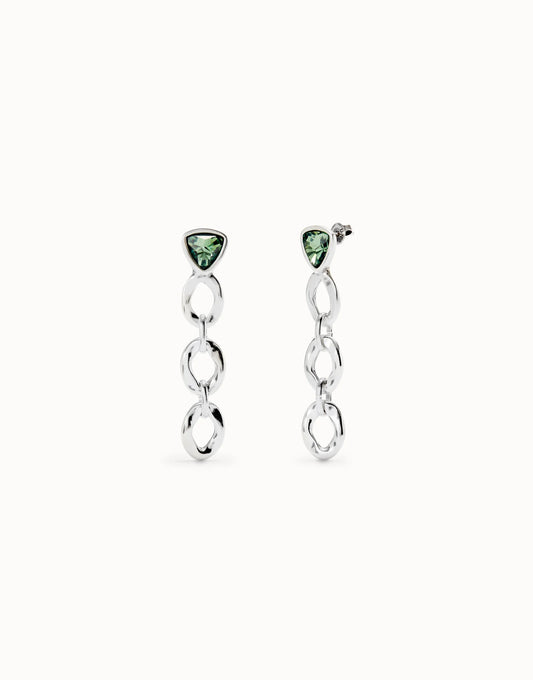 Uno Drop earrings with green crystal