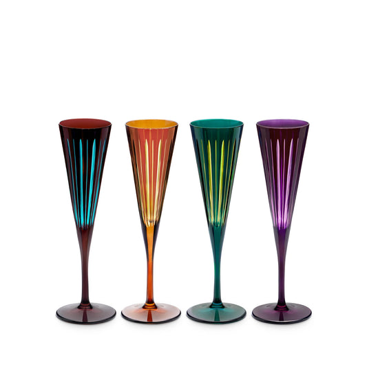 L'Objet Prism Champagne Flutes Assorted Set of 4