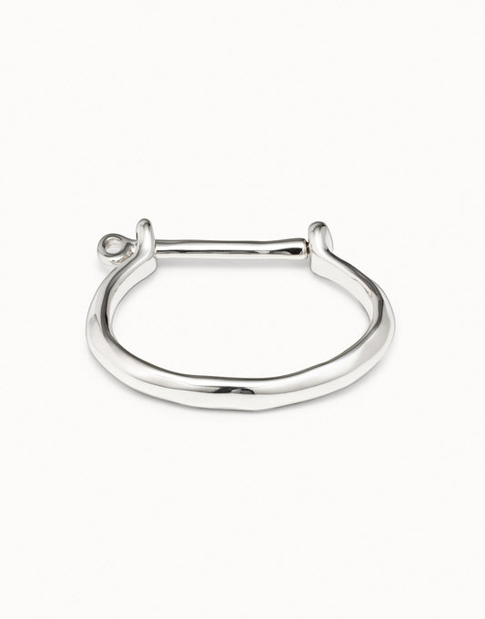 UNOde50 Bangle Bracelet With Shackle-Style Clasp - Silver