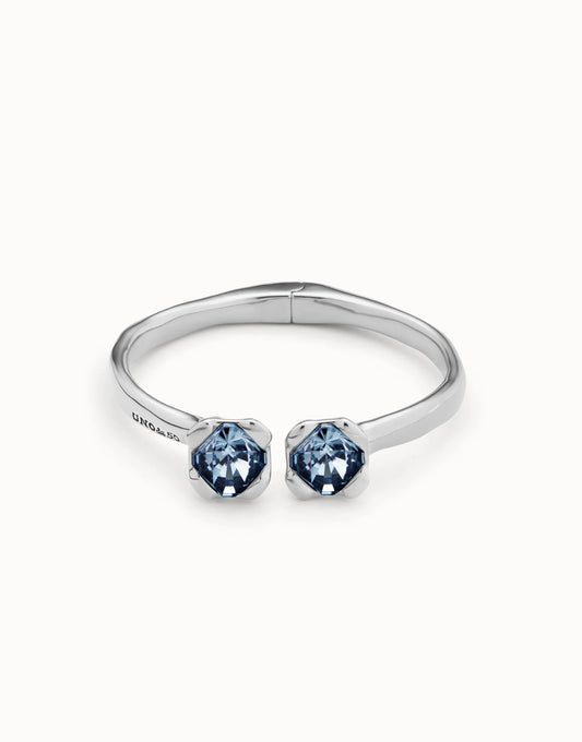Uno Bangle bracelet with two blue crystals