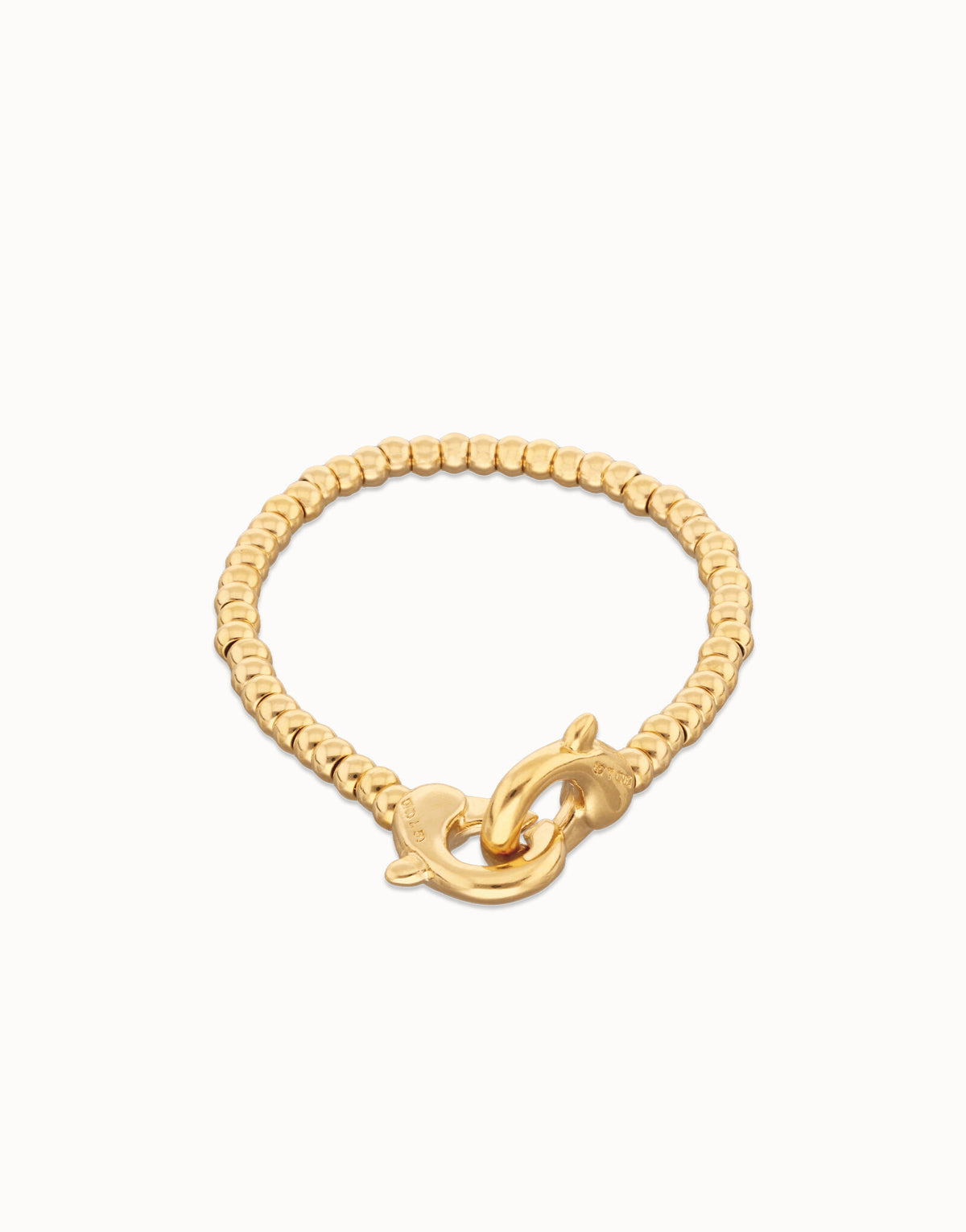 UNOde50 Small Beads Bracelet With Interlocking Carabiner - Gold