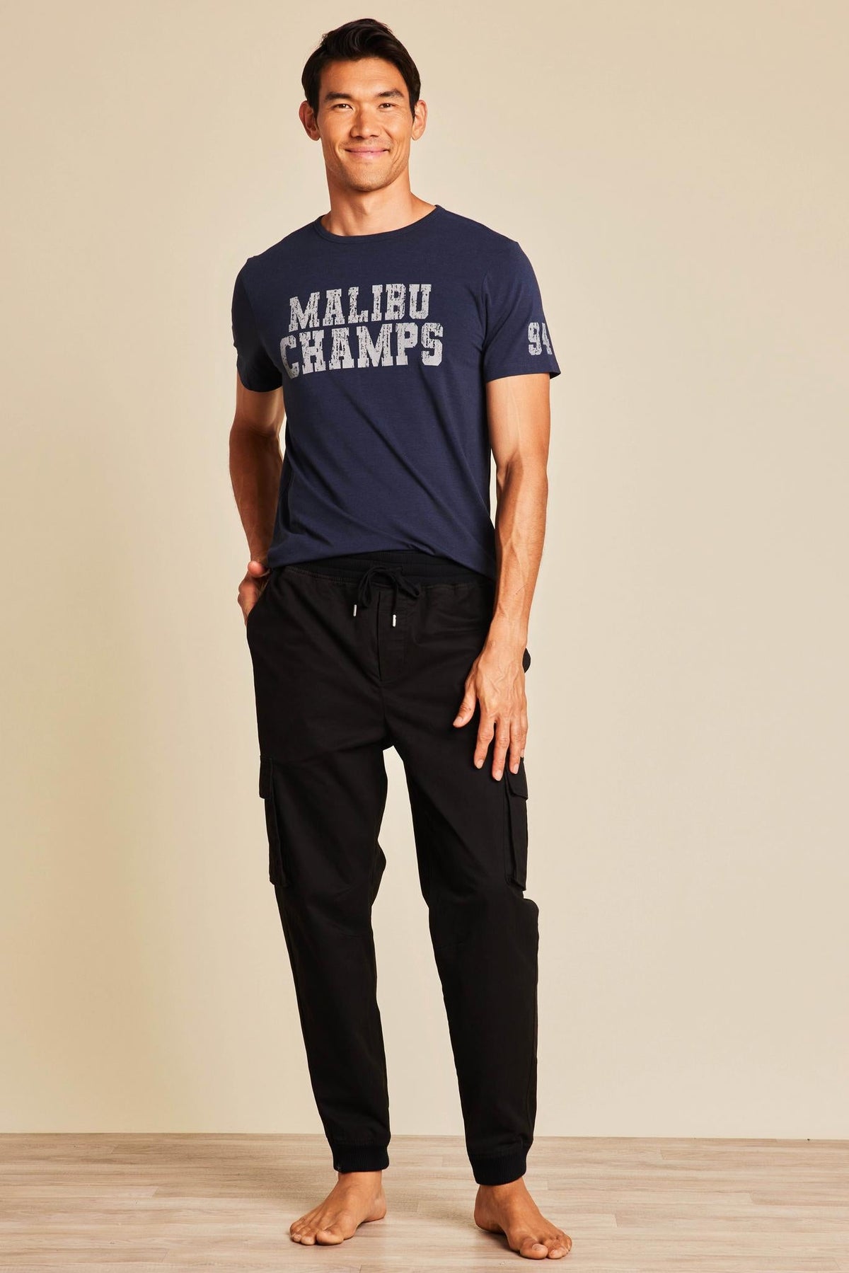 MC Mens Cotton Twill Cargo Jogger - Black