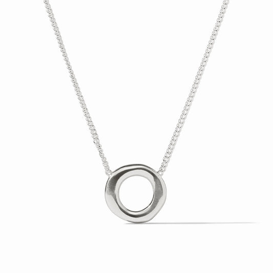 Julie Vos Wave Circle Delicate Necklace Silver