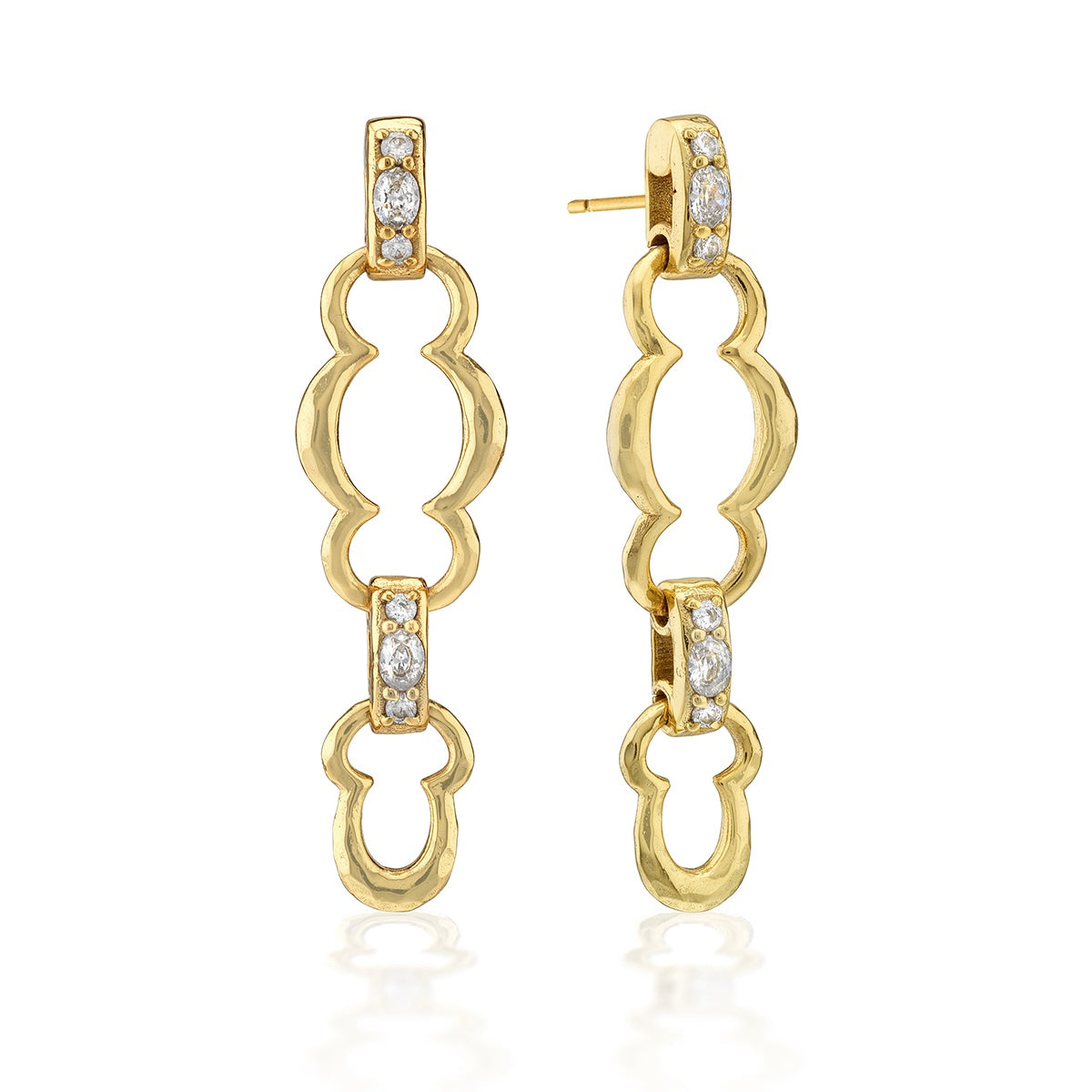 Capucine de Wulf Maharani Grande Double Drop Earrings - Clear Cubic Zirconia